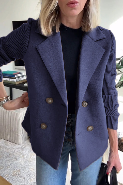 MIRANNE | ELEGANT KNIT-SLEEVE BLAZER