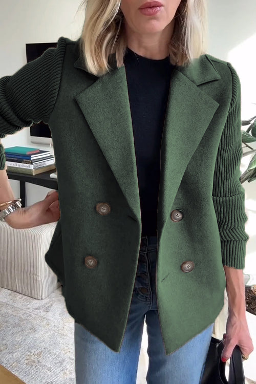 MIRANNE | ELEGANT KNIT-SLEEVE BLAZER