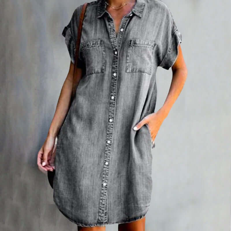 HILDA | LOOSE SHIRT DRESS WITH BUTTONS