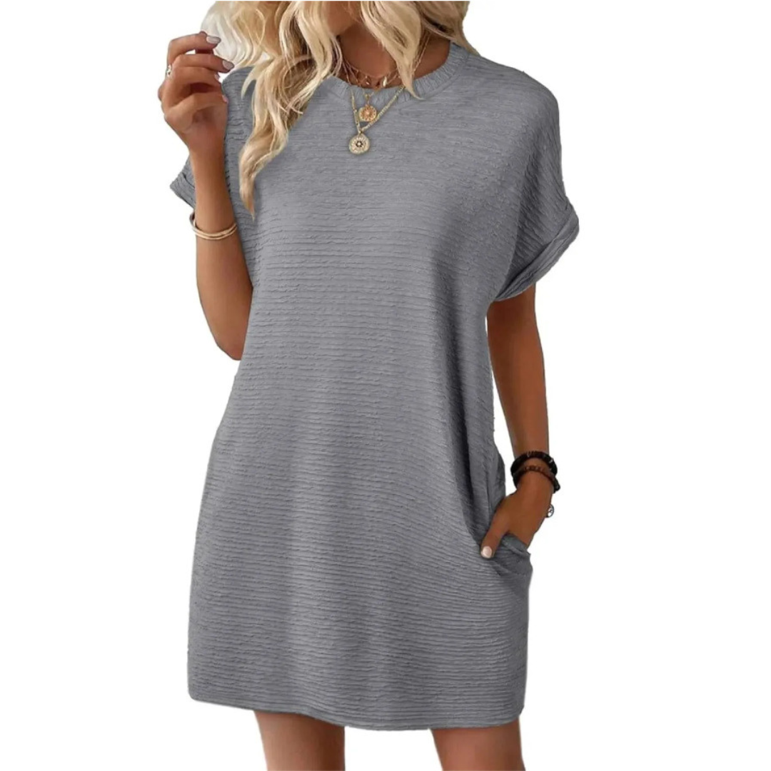 EVITA | CASUAL MINIMALIST ROUND NECK DRESS