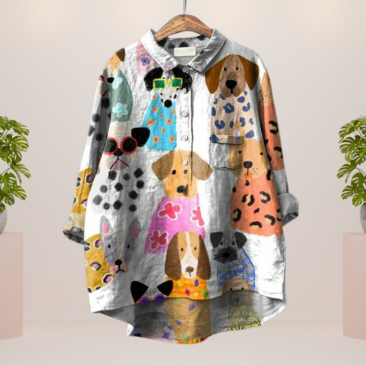 KATHRINE | EXCLUSIVE LADIES' SHIRT WITH ART PRINT