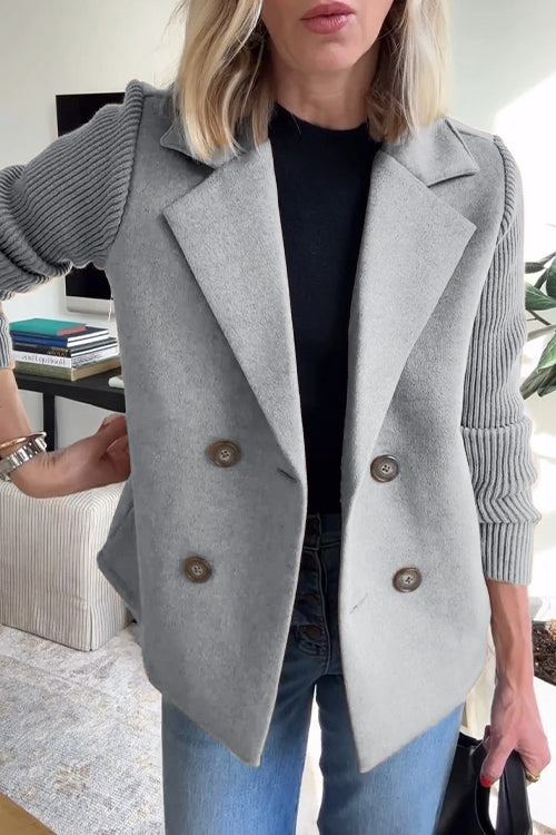 MIRANNE | ELEGANT KNIT-SLEEVE BLAZER