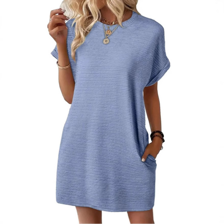EVITA | CASUAL MINIMALIST ROUND NECK DRESS