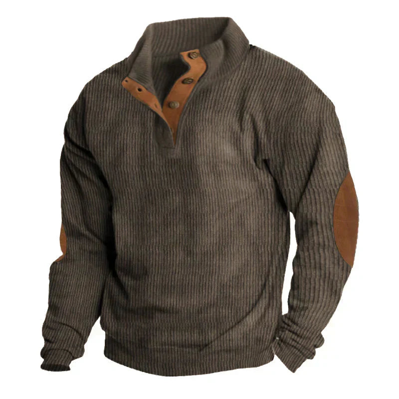 CLINT | RIBBED BUTTON SWEATER