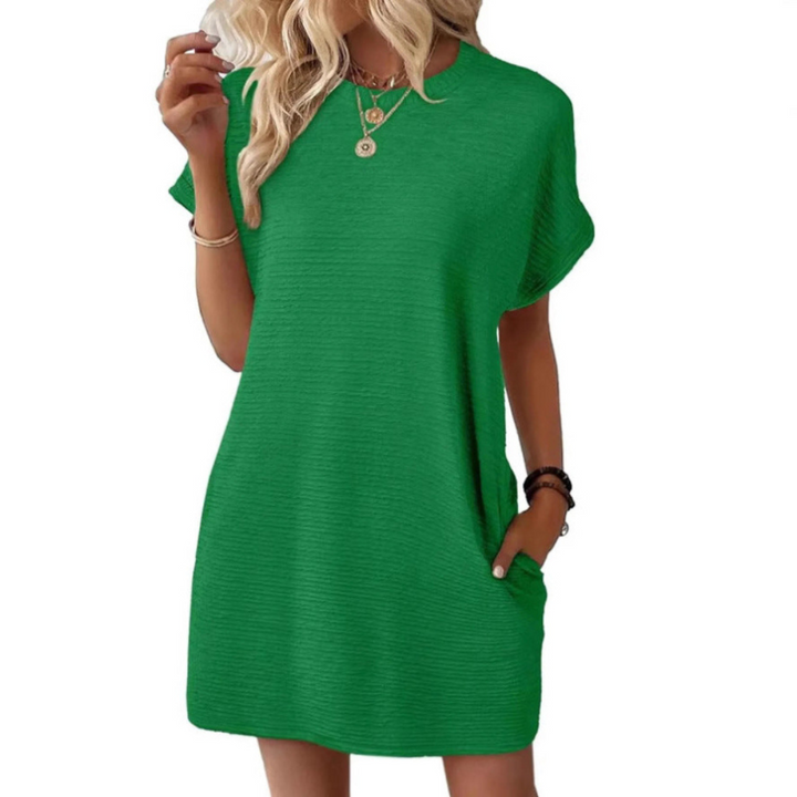 EVITA | CASUAL MINIMALIST ROUND NECK DRESS