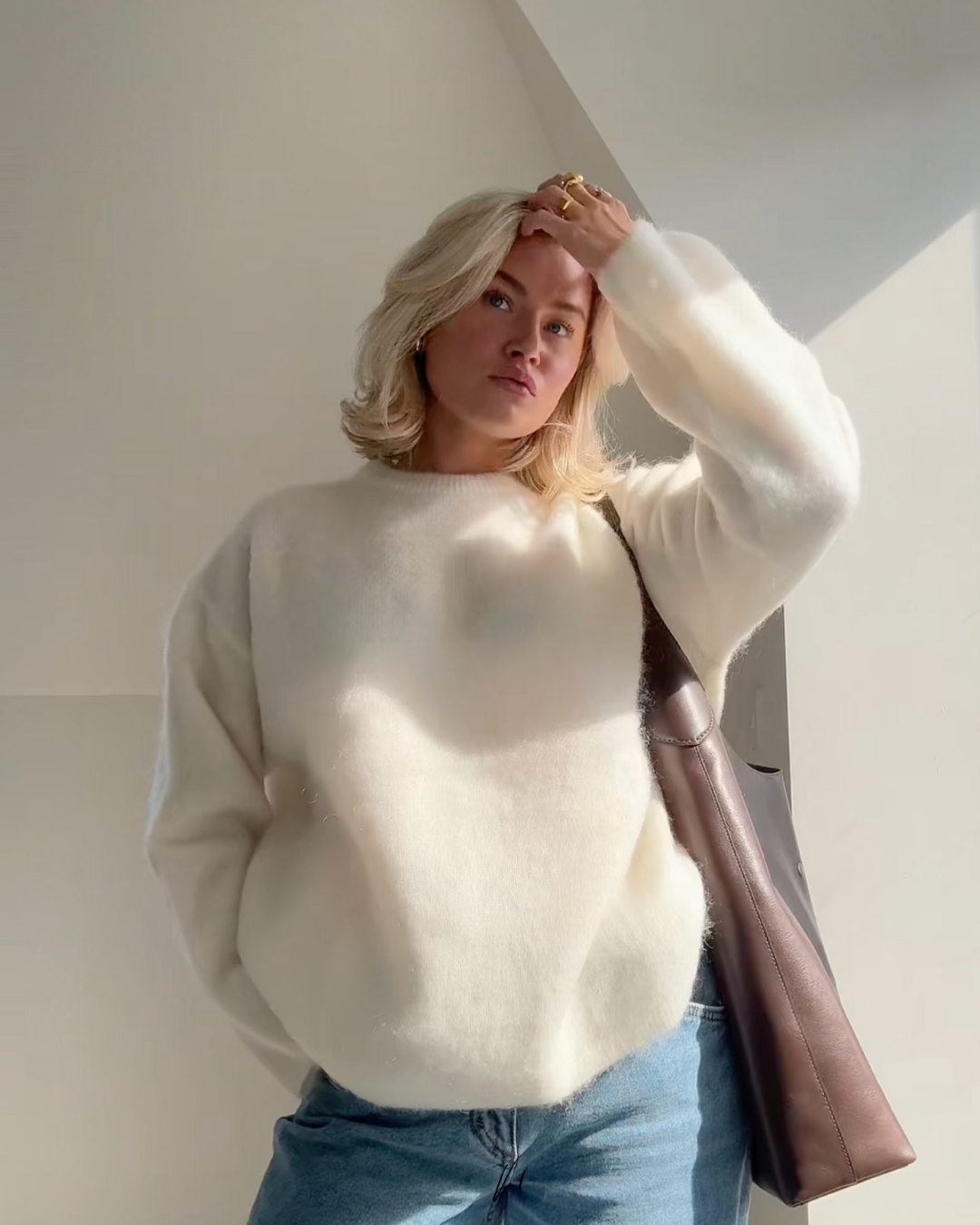 KADEN | MOHAIR MIXED JUMPER WITH ROUND NECK