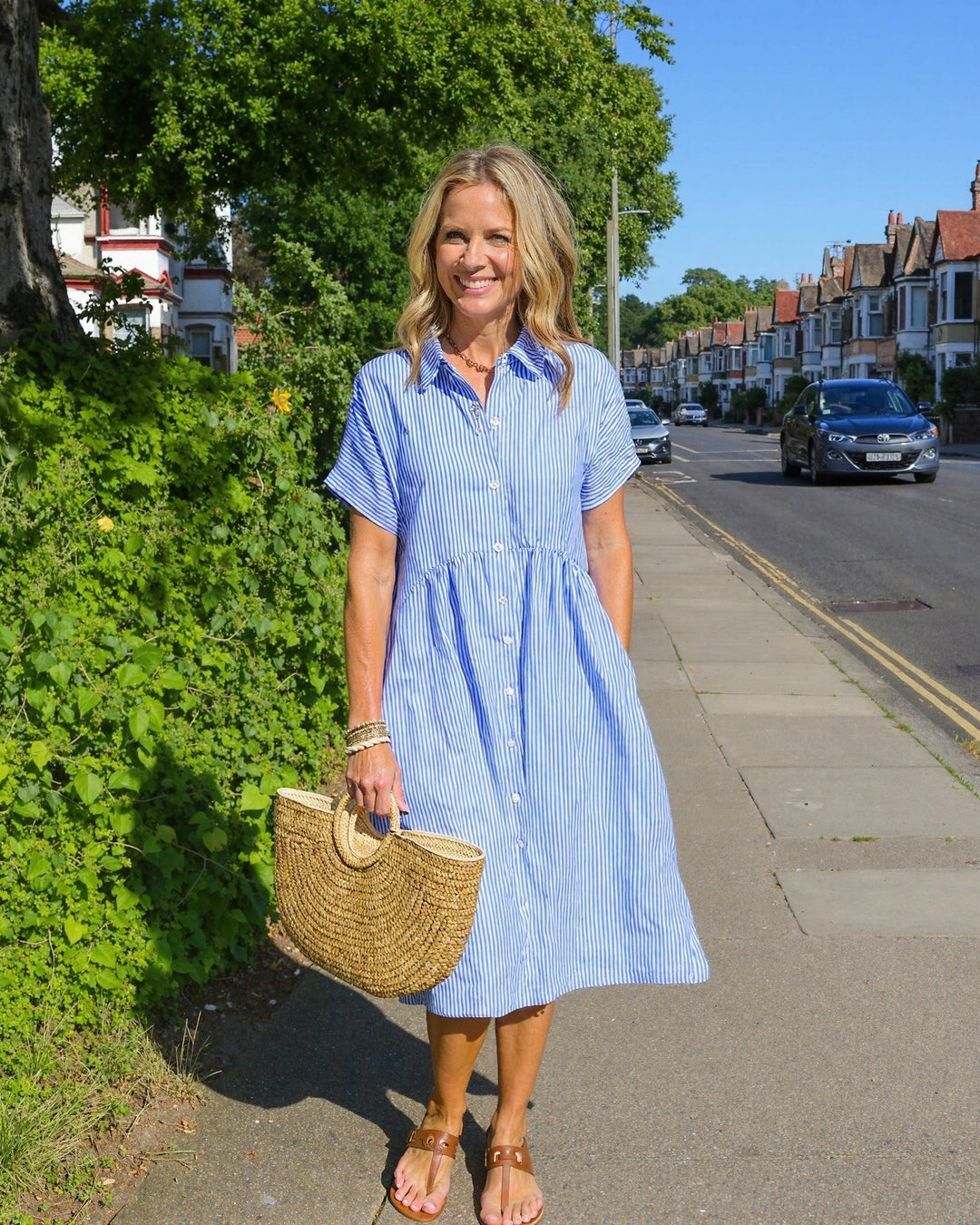 MEGAN | STRIPED MIDI DRESS