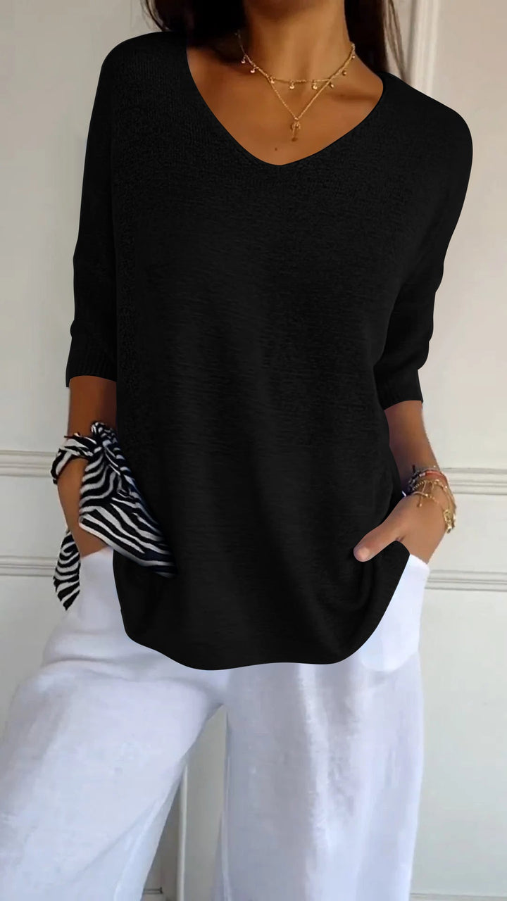 YAELLA | TOP WITH V-NECK