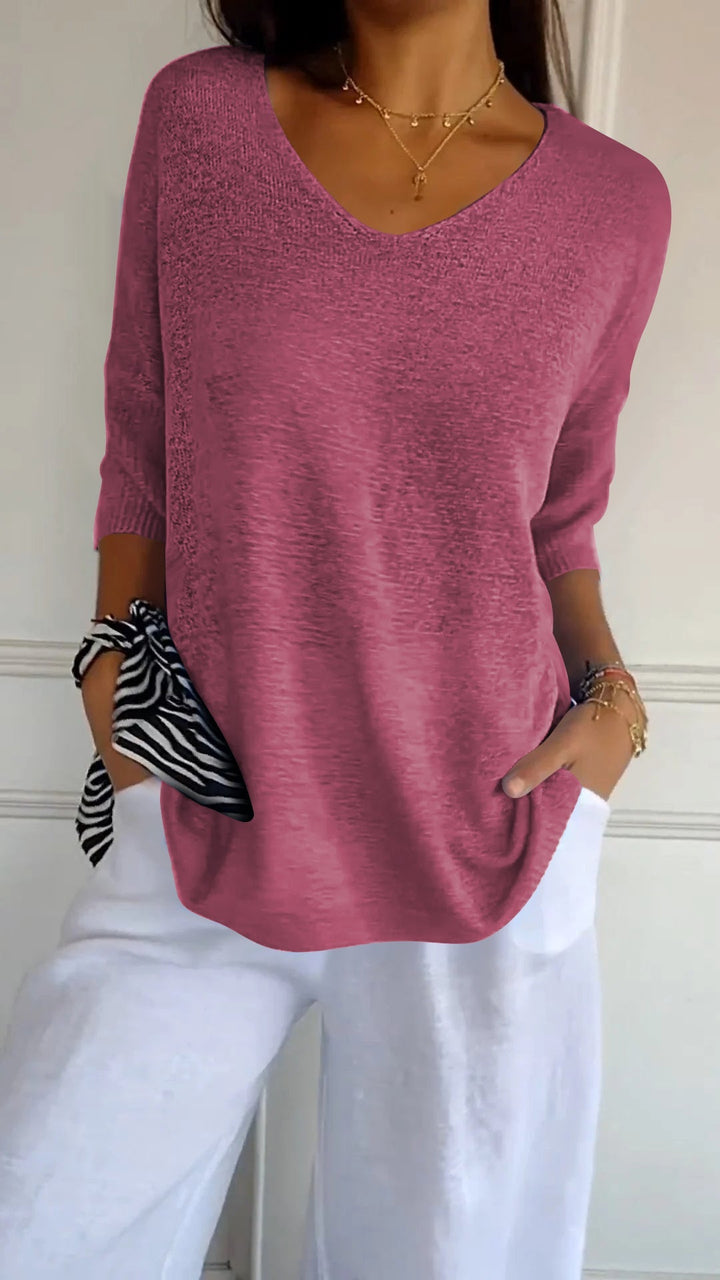 YAELLA | TOP WITH V-NECK