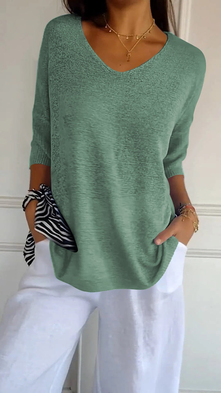 YAELLA | TOP WITH V-NECK