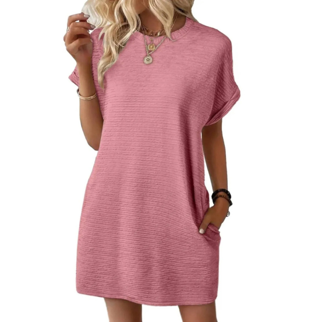 EVITA | CASUAL MINIMALIST ROUND NECK DRESS