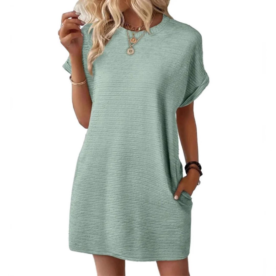 EVITA | CASUAL MINIMALIST ROUND NECK DRESS