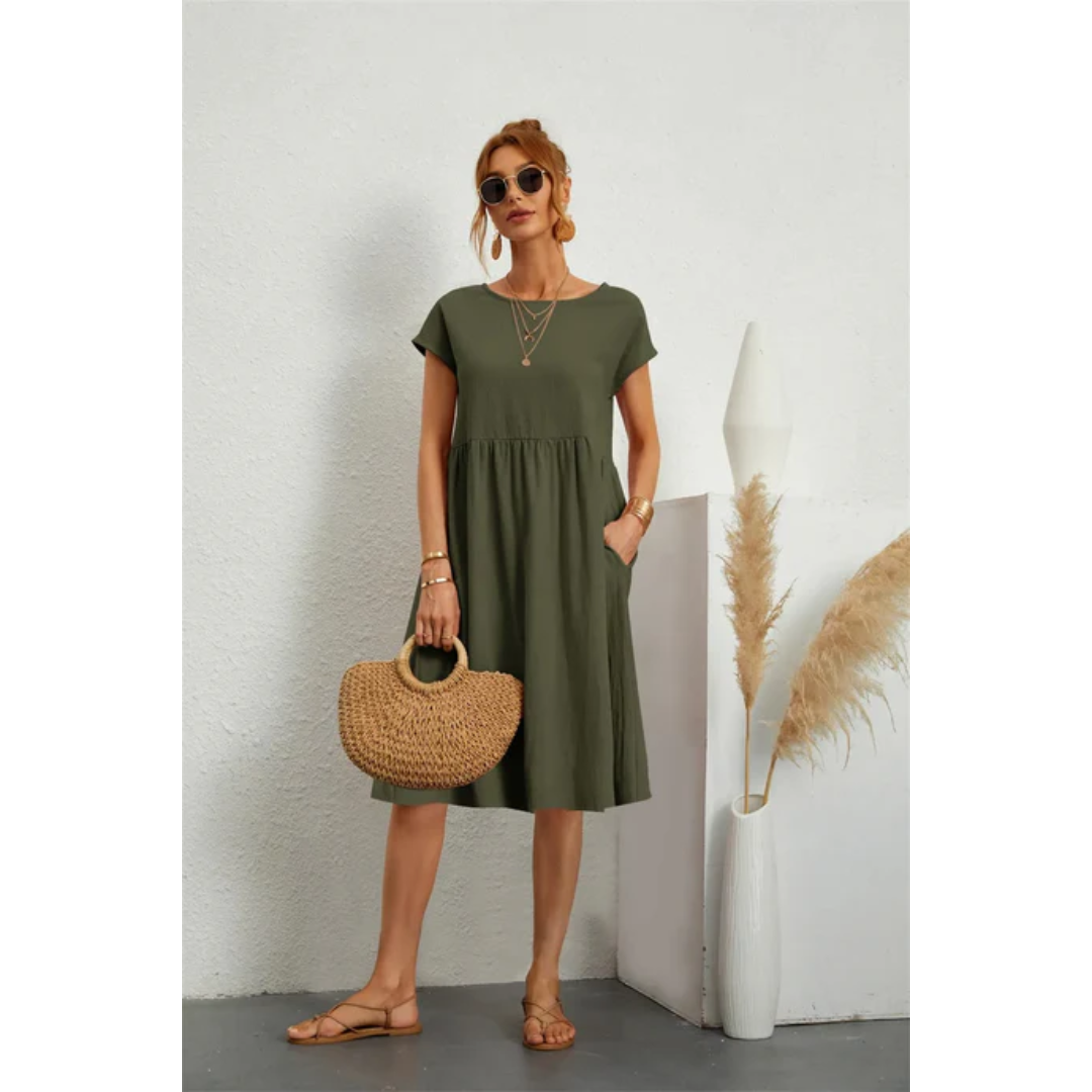 BESS | STYLISH DRESS WITH SHORT SLEEVES