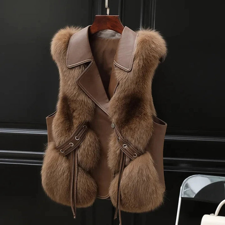 KAYLEIGH | FAUX FUR LEATHER VEST