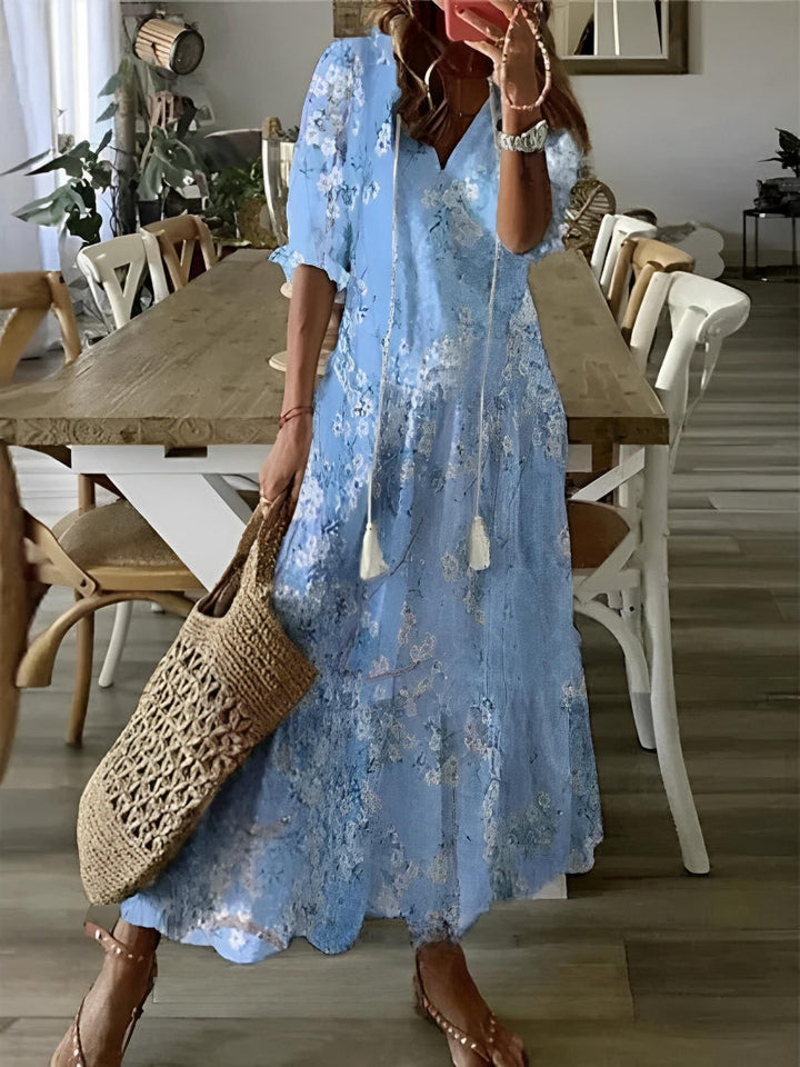 ANNY | BOHO VINTAGE V-NECK SUMMER DRESS