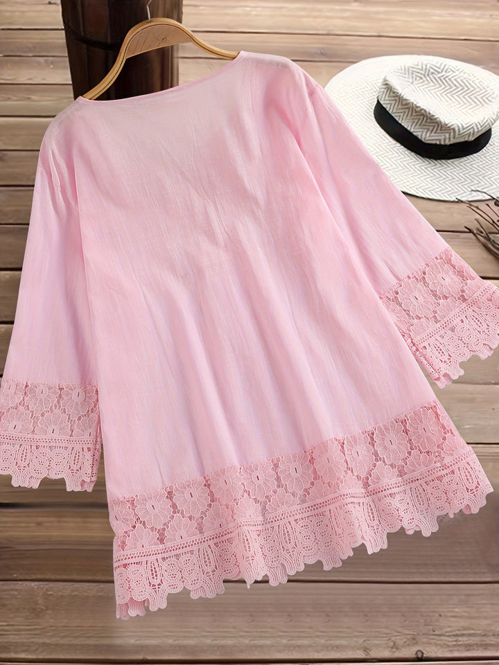 BECKY | ELEGANT PATCHWORK BLOUSE