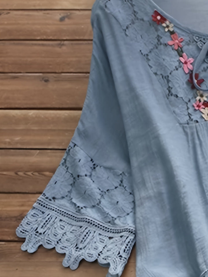 BECKY | ELEGANT PATCHWORK BLOUSE