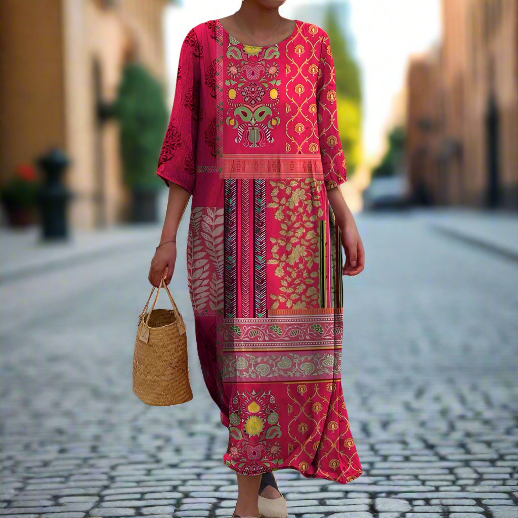 MARLENE | LOOSE-FIT BOHO MAXI DRESS