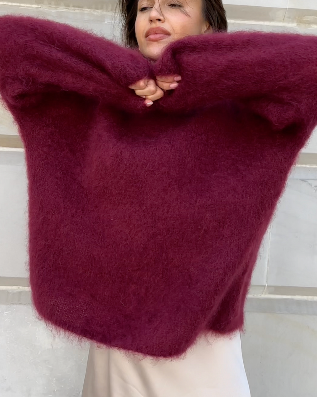 KADEN | MOHAIR MIXED JUMPER WITH ROUND NECK