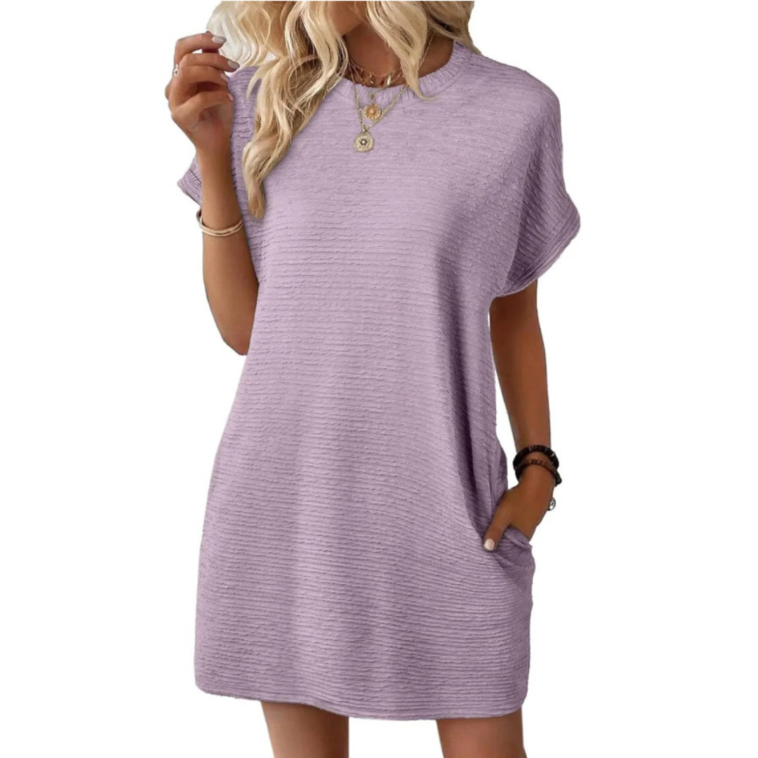 EVITA | CASUAL MINIMALIST ROUND NECK DRESS