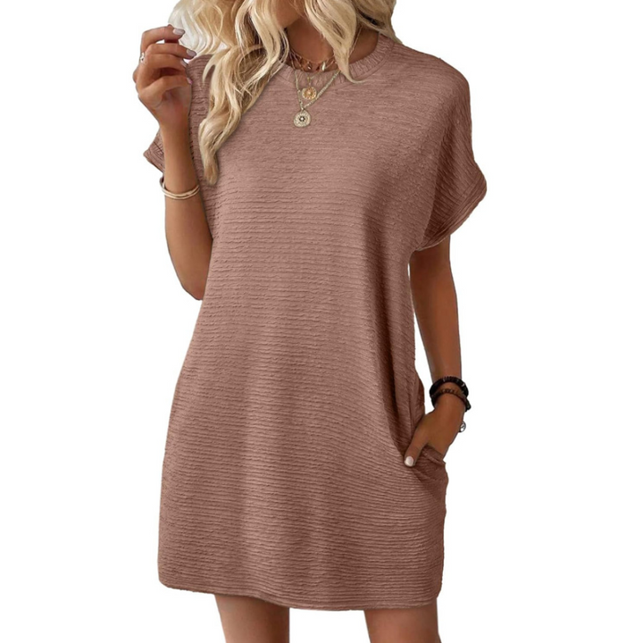 EVITA | CASUAL MINIMALIST ROUND NECK DRESS