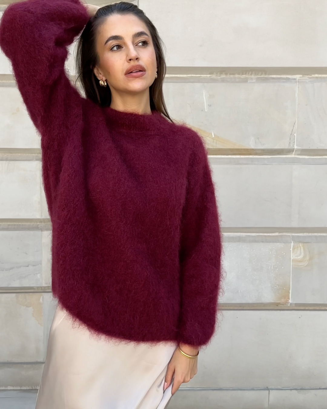 KADEN | MOHAIR MIXED JUMPER WITH ROUND NECK