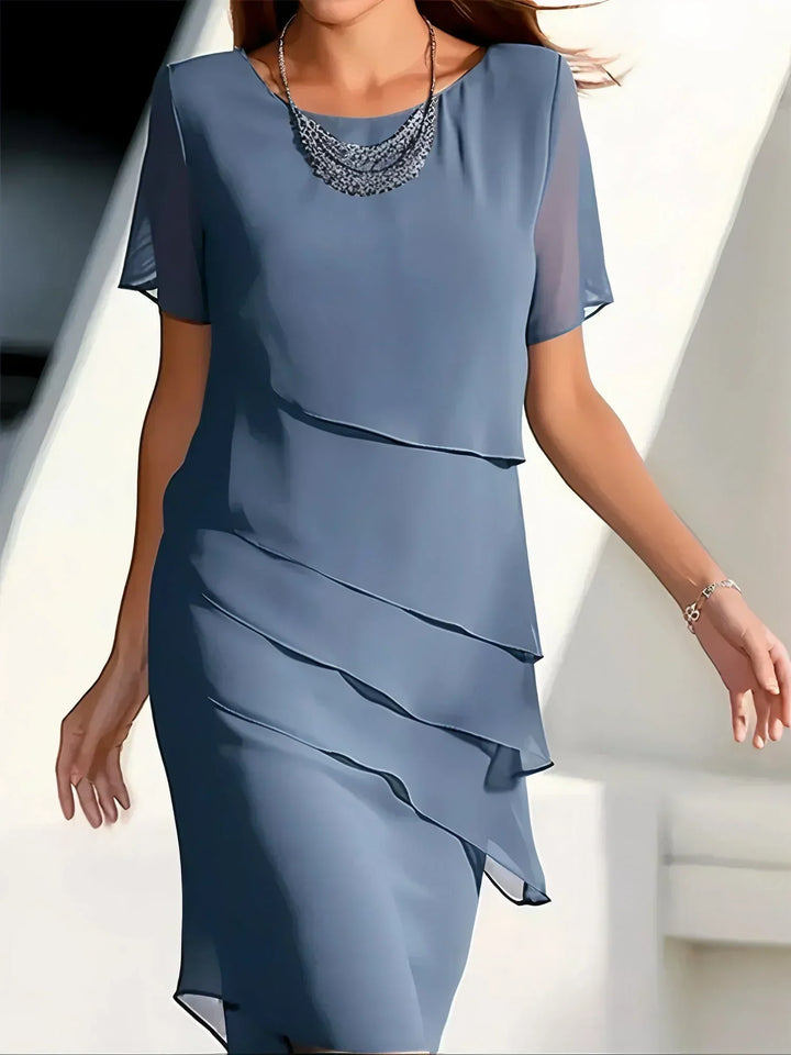 MONIKA | MIDI DRESS WITH SHORT SLEEVES