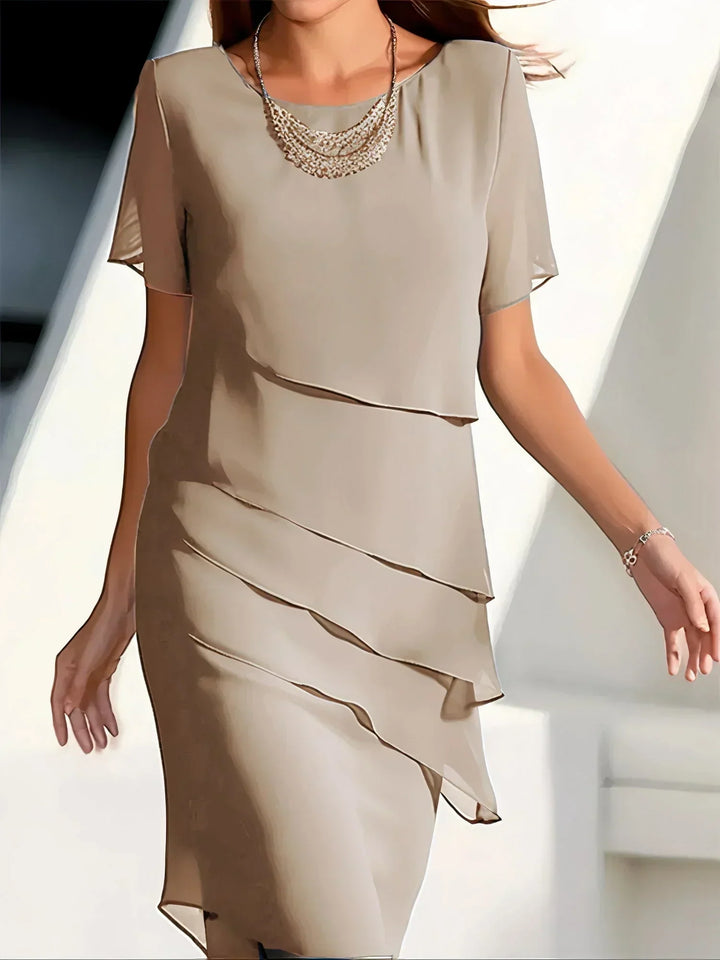 MONIKA | MIDI DRESS WITH SHORT SLEEVES