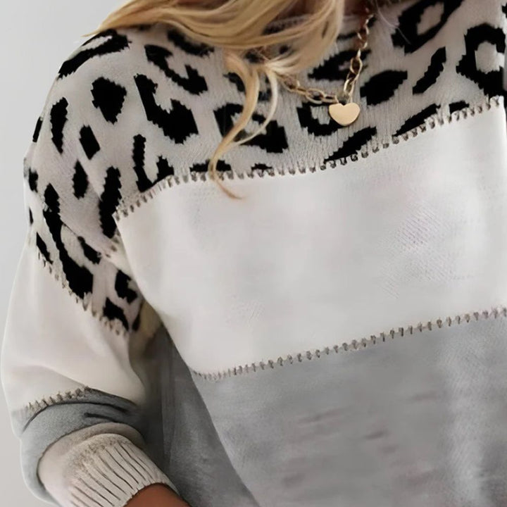 CHERLYN | CASUAL JUMPER WITH PANTER PRINT
