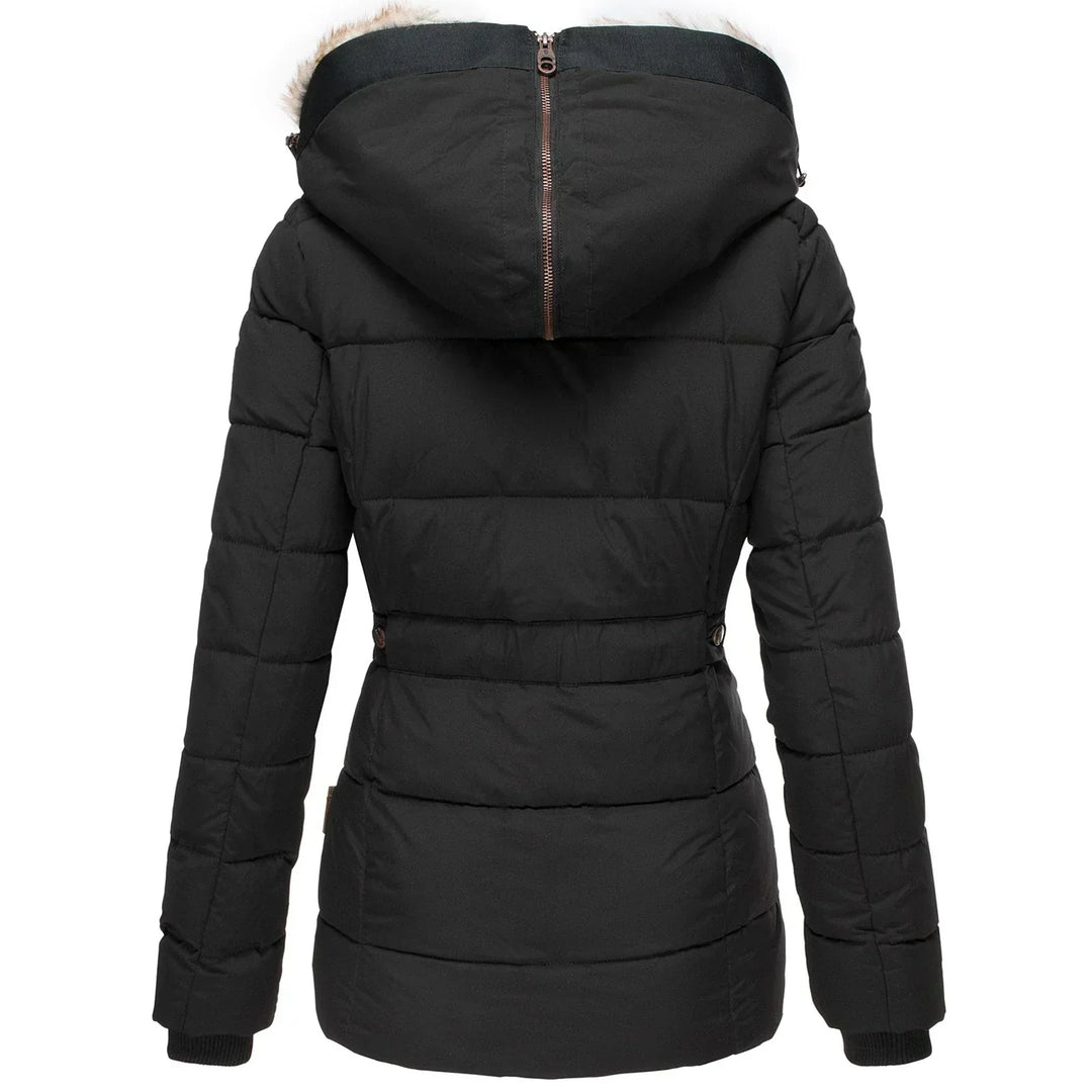THRINA | WARM WINTER COAT WITH FAUX FUR LINING