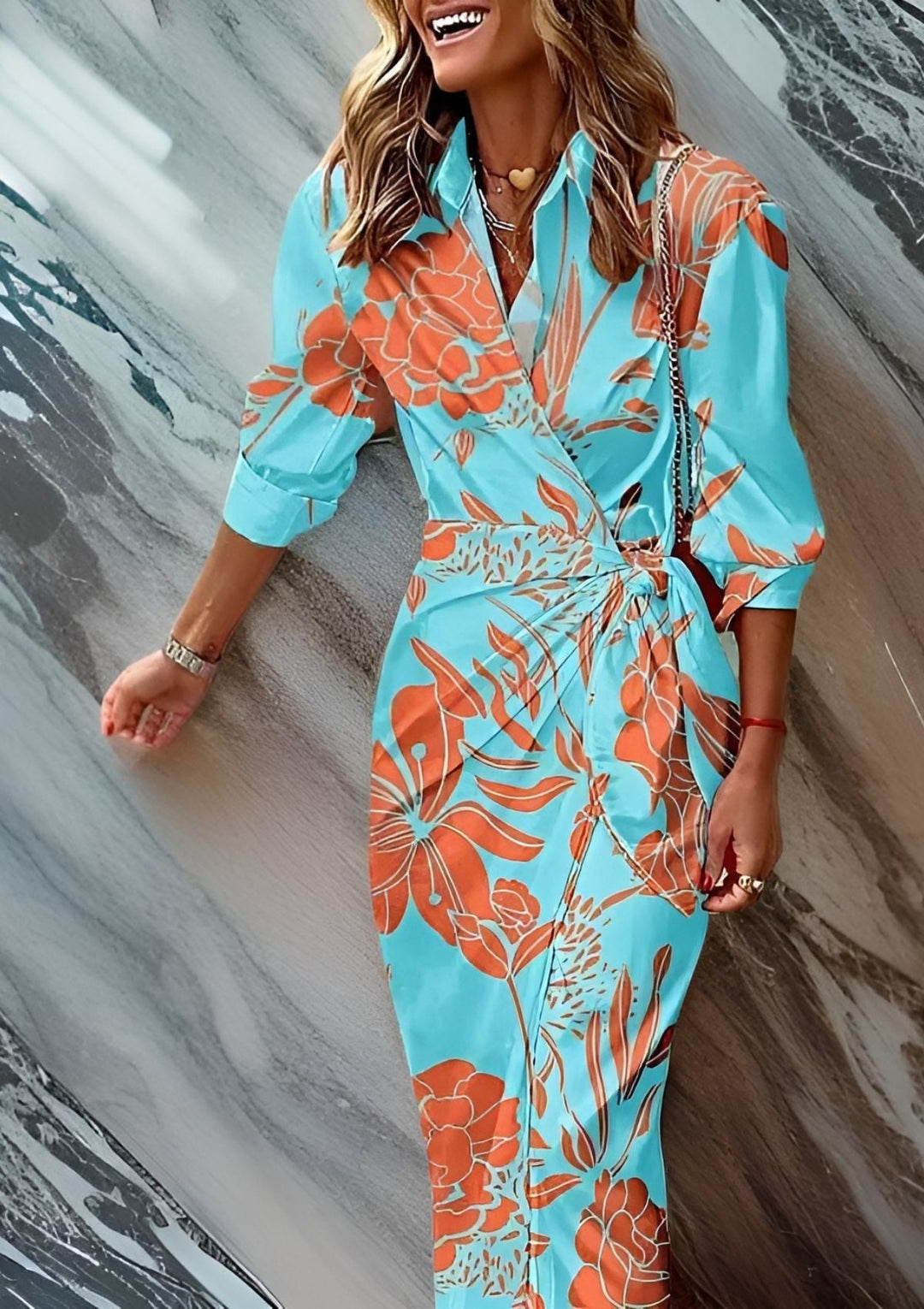 KAYA | ELEGANT COLOURFUL DRESS WITH PRINT