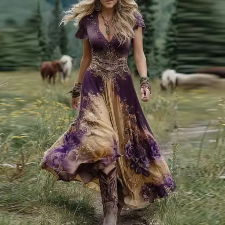 CELESTINE | TAILORED AND FLOWING FLORAL DRESS