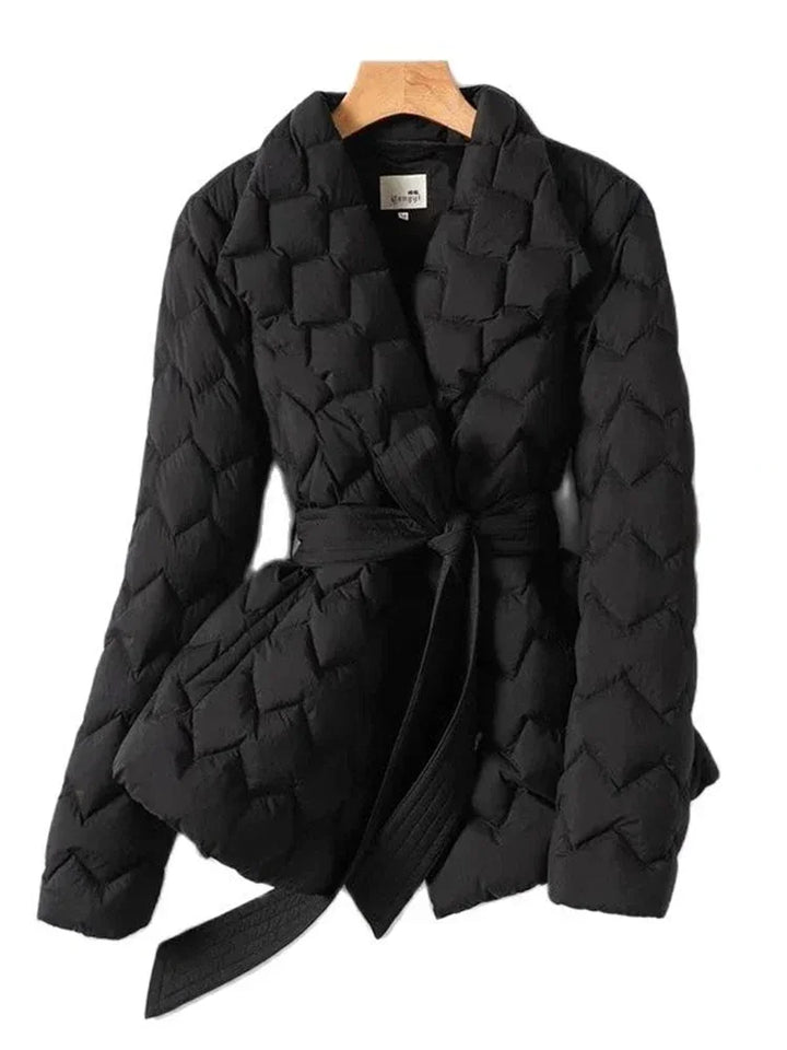 SIOBHÁN | ELEGANT FEATHER COAT WITH BELT
