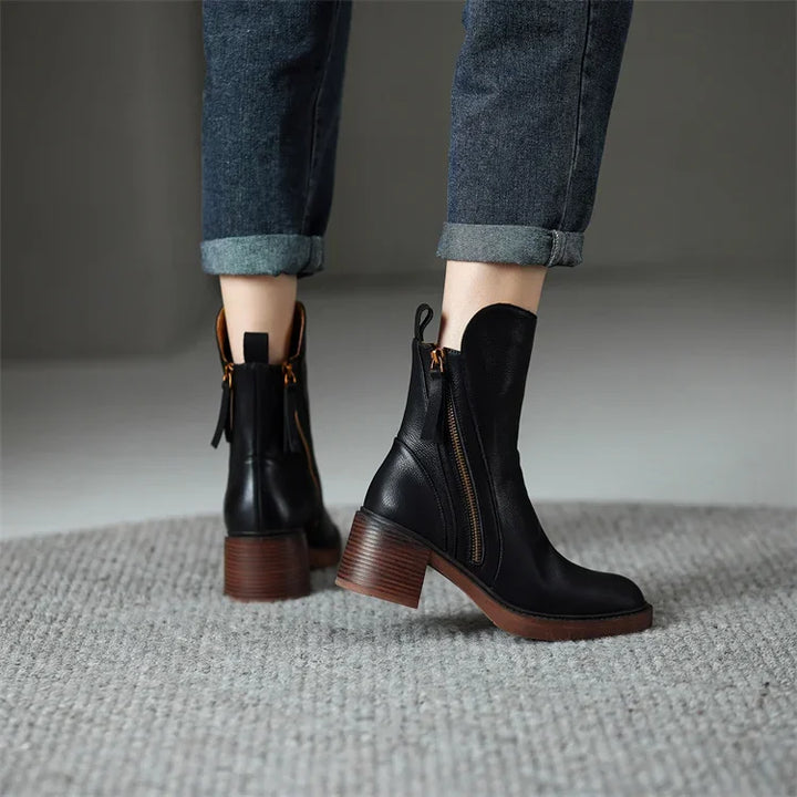 NUALA | PREMIUM LEATHER ANKLE BOOTS