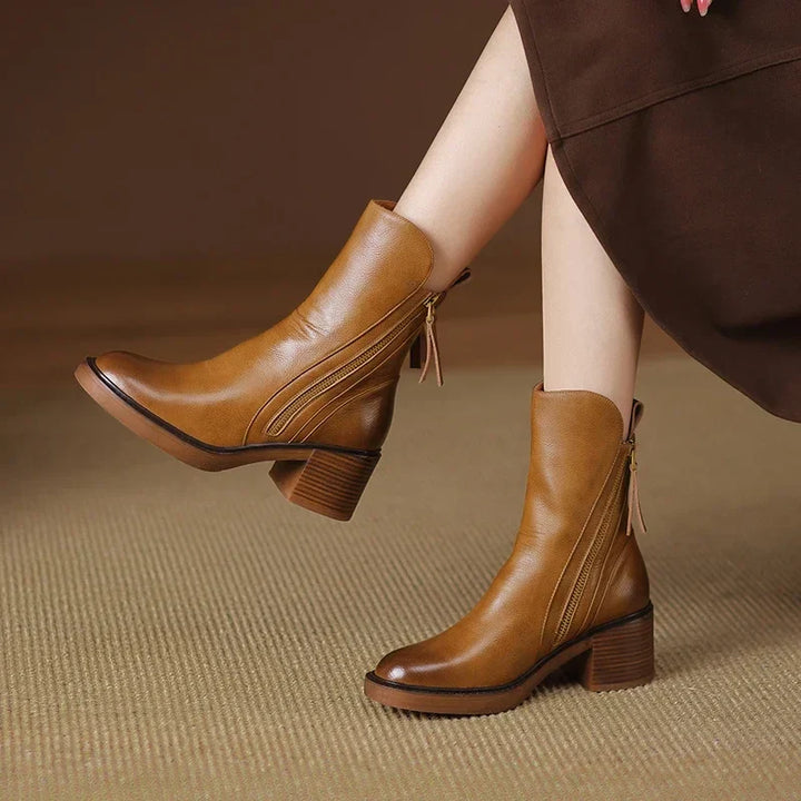 NUALA | PREMIUM LEATHER ANKLE BOOTS