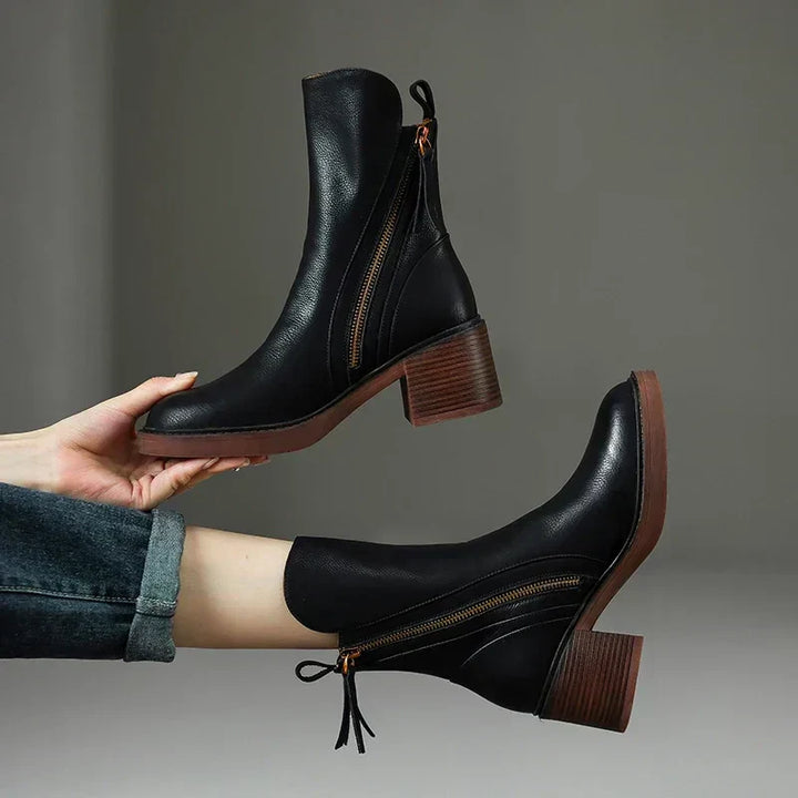 NUALA | PREMIUM LEATHER ANKLE BOOTS