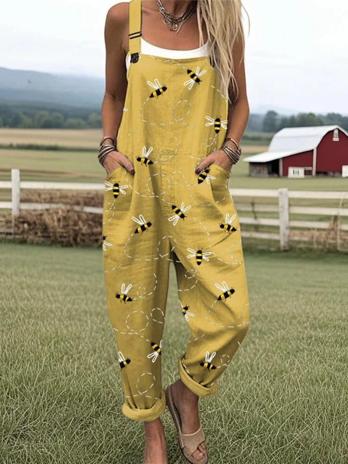 CAROLA | WOMEN'S DUNGAREES WITH PLAYFUL PRINT