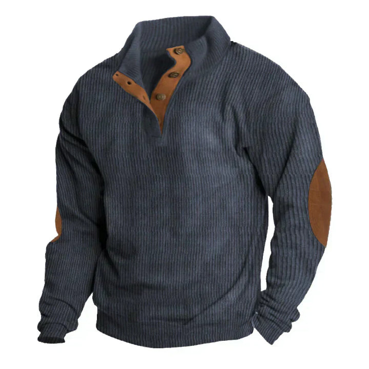 CLINT | RIBBED BUTTON SWEATER