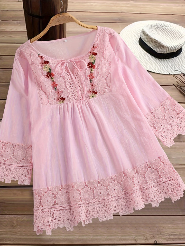 BECKY | ELEGANT PATCHWORK BLOUSE