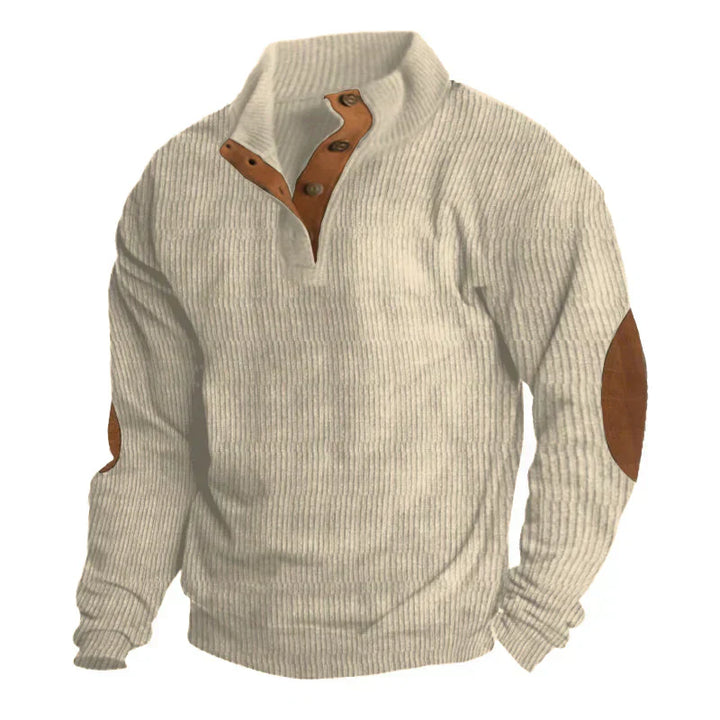 CLINT | RIBBED BUTTON SWEATER