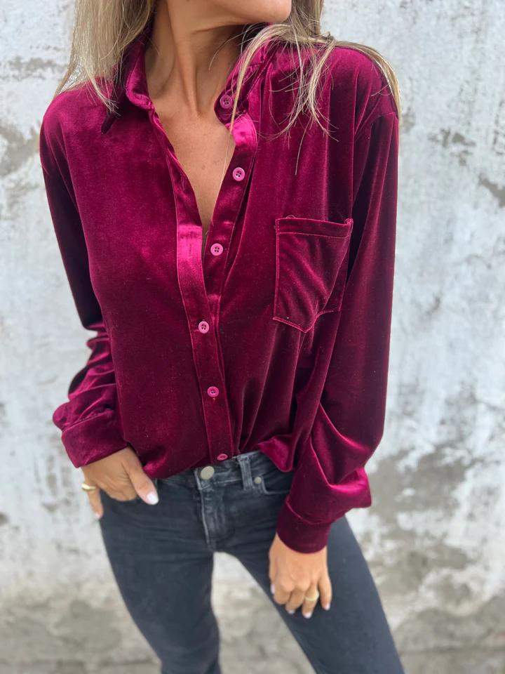 CATHERINA | ELEGANT VELVET BLOUSE