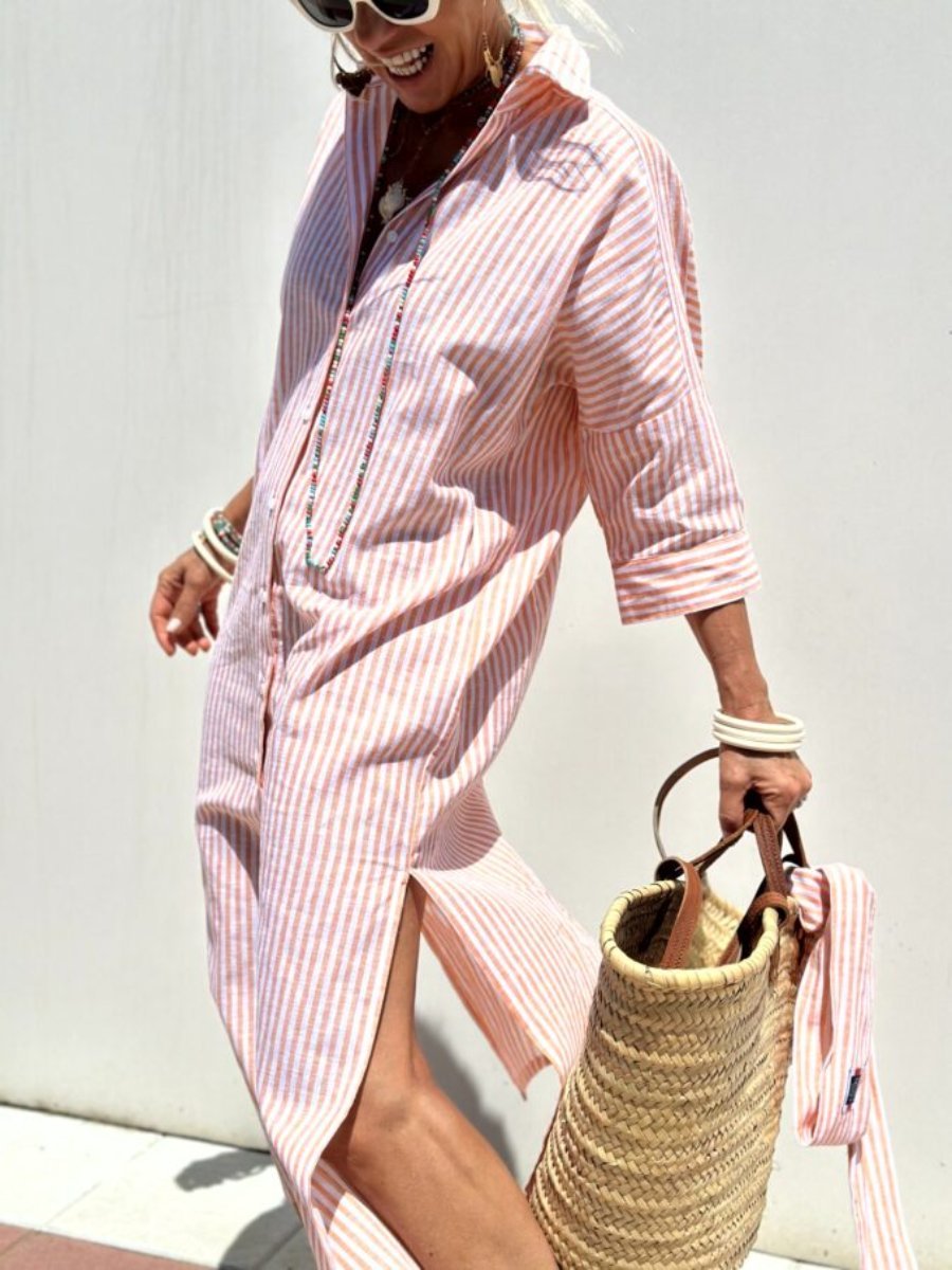 OLEYA | CLASSIC STRIPED SHIRT DRESS