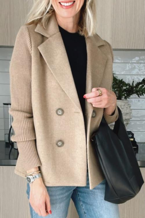 MIRANNE | ELEGANT KNIT-SLEEVE BLAZER