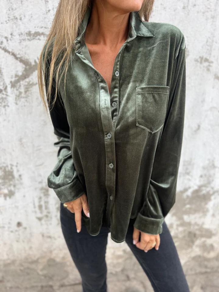 CATHERINA | ELEGANT VELVET BLOUSE