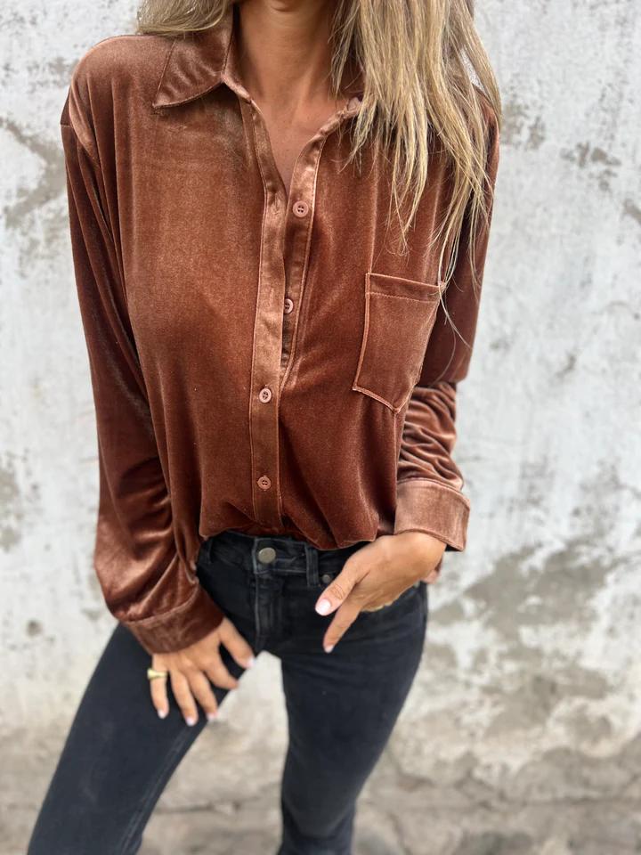 CATHERINA | ELEGANT VELVET BLOUSE