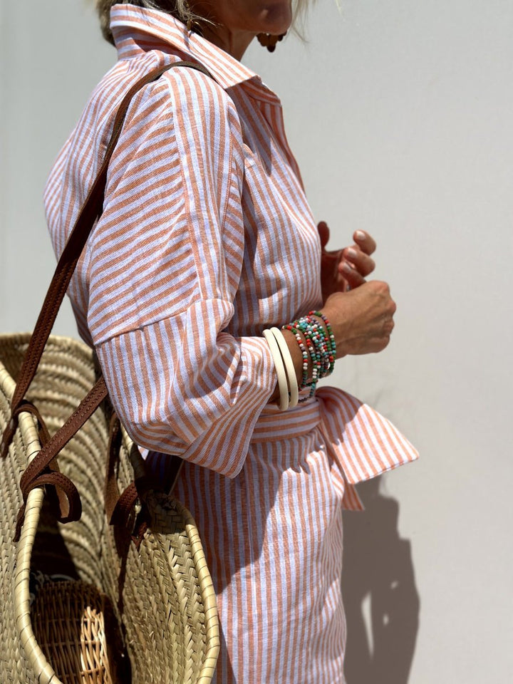 OLEYA | CLASSIC STRIPED SHIRT DRESS