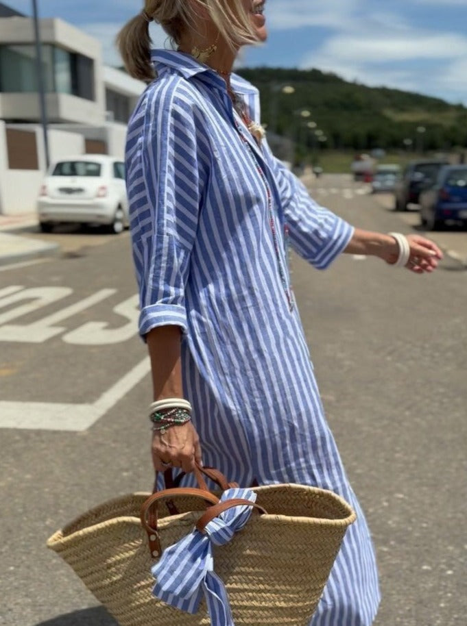OLEYA | CLASSIC STRIPED SHIRT DRESS