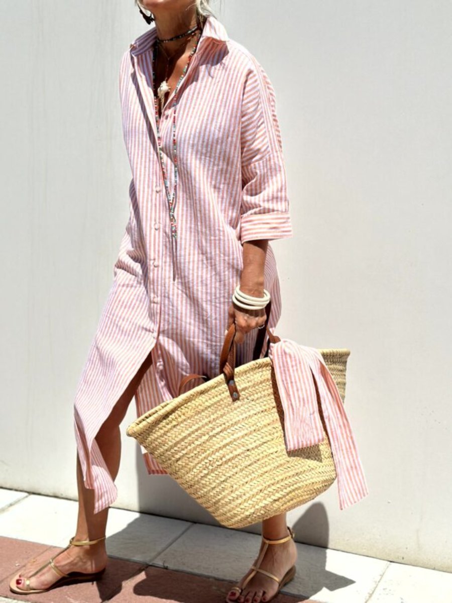 OLEYA | CLASSIC STRIPED SHIRT DRESS
