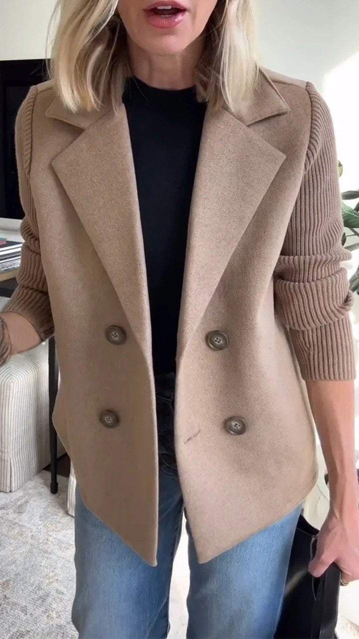 MIRANNE | ELEGANT KNIT-SLEEVE BLAZER