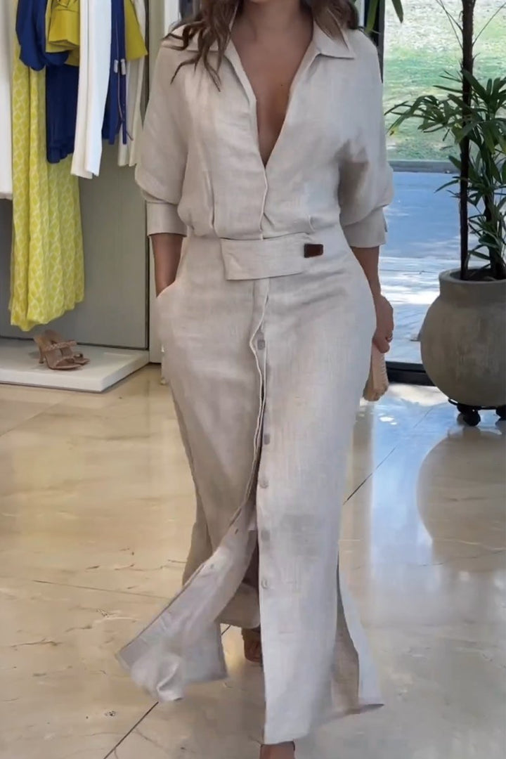 CASSIE | ELEGANT MAXI DRESS WITH V-NECK